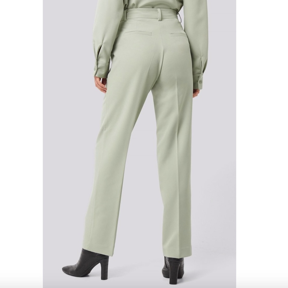 New NA-KD Straight Suit Pants Trousers - Green - Picture 5 of 11